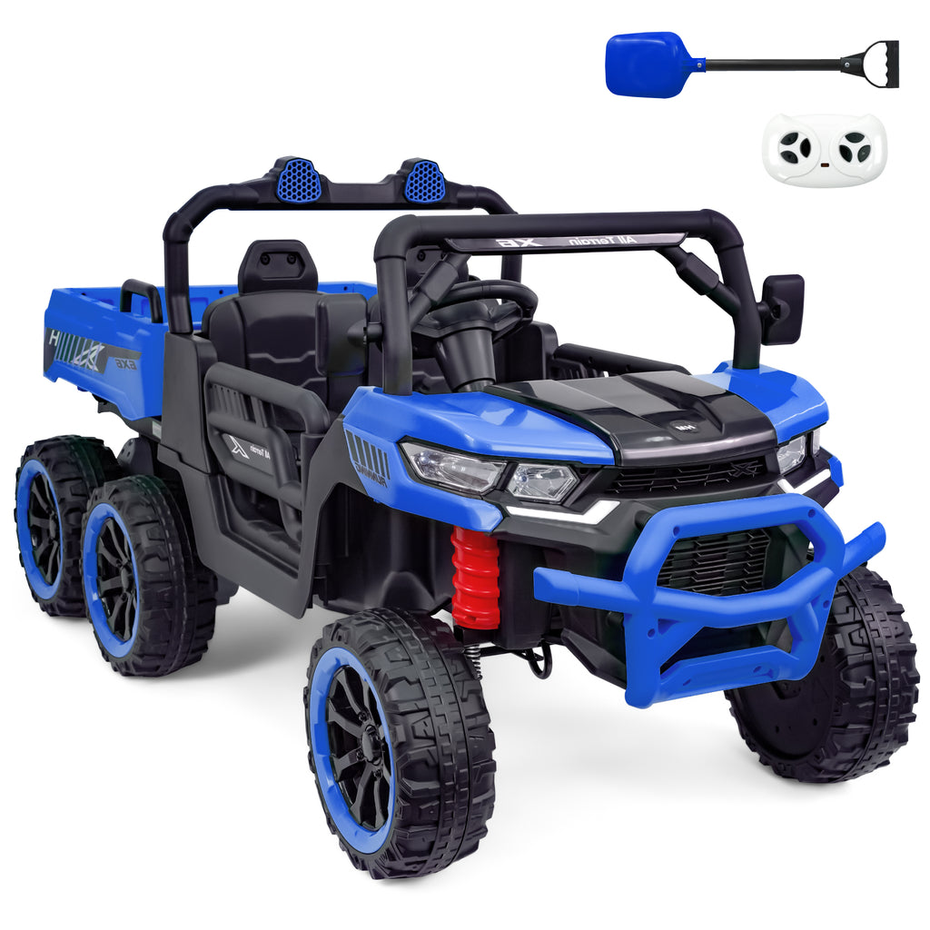 24V Two-Seater Ride On Dump Truck,Ride on Car Truck, UTV W/,Ride on Toys W/ Dump Bed/Shovel, LED Light, Music, Remote Control,6 Wheels 4WD Ride On Toys for Boys Girls (Ages 3+)