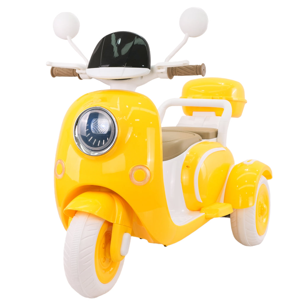 Girls Electric Motorcycle, 2 Seats Kids Motorcycle,12V Ride On Scooter for Kids with Storage Compartments, Cute Design with Stable 3-Wheel Structure, Ideal Moped for Girls Ages 3-6