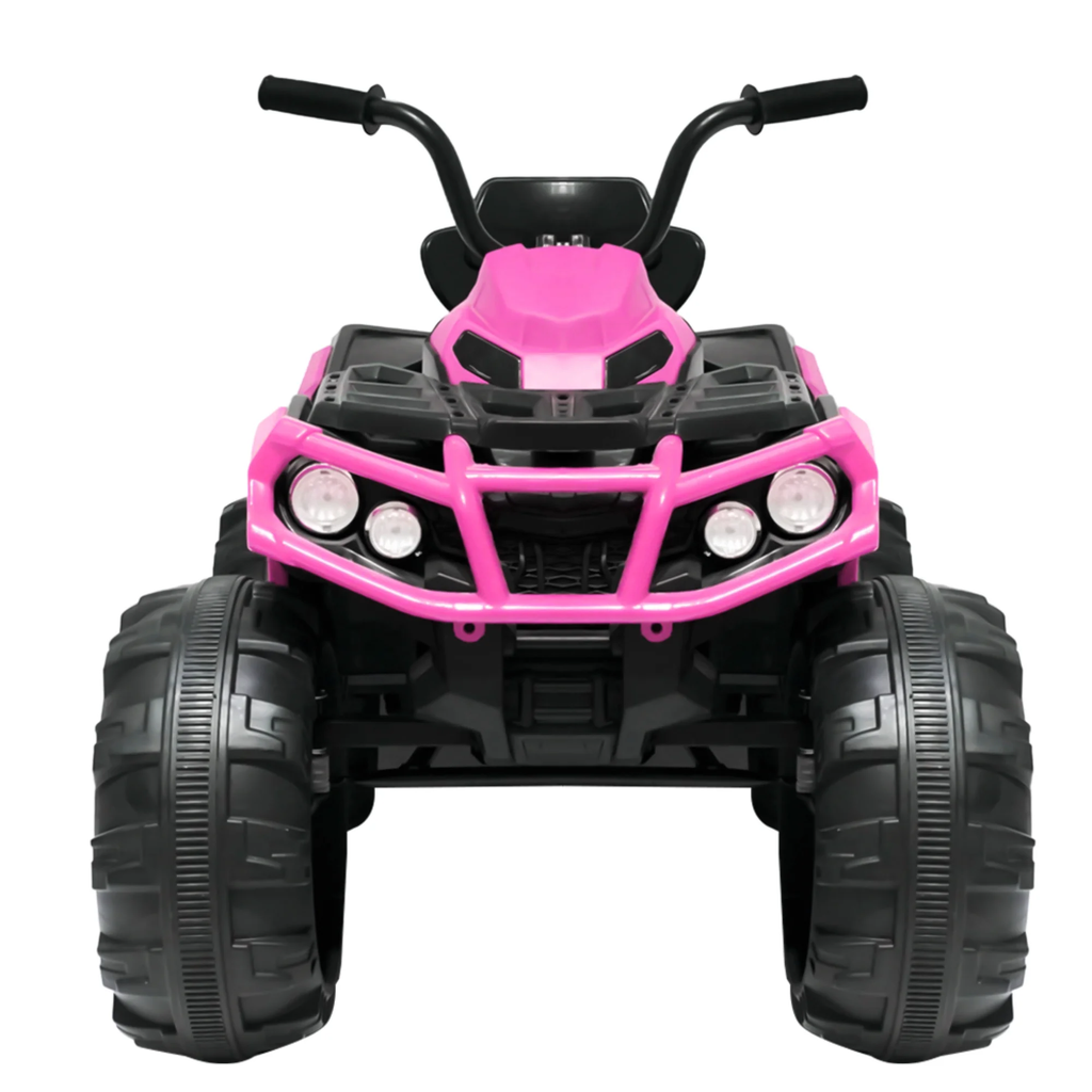 BKIRNP Pink 24V Kids Ride-On ATV Off-Road Quad Car 5mph Electric Car with 2 Speeds and Bluetooth Music