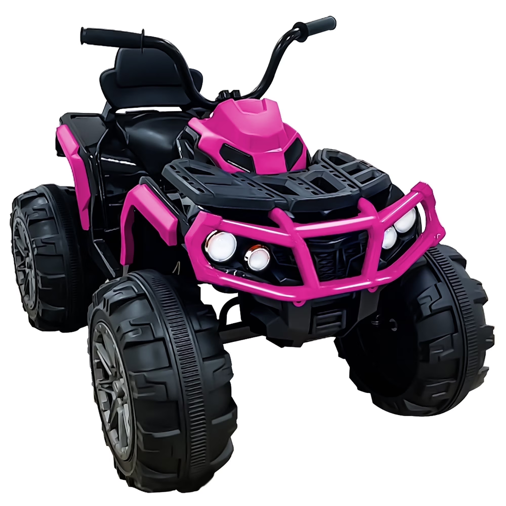 BKIRNP Pink 24V Kids Ride-On ATV Off-Road Quad Car 5mph Electric Car with 2 Speeds and Bluetooth Music