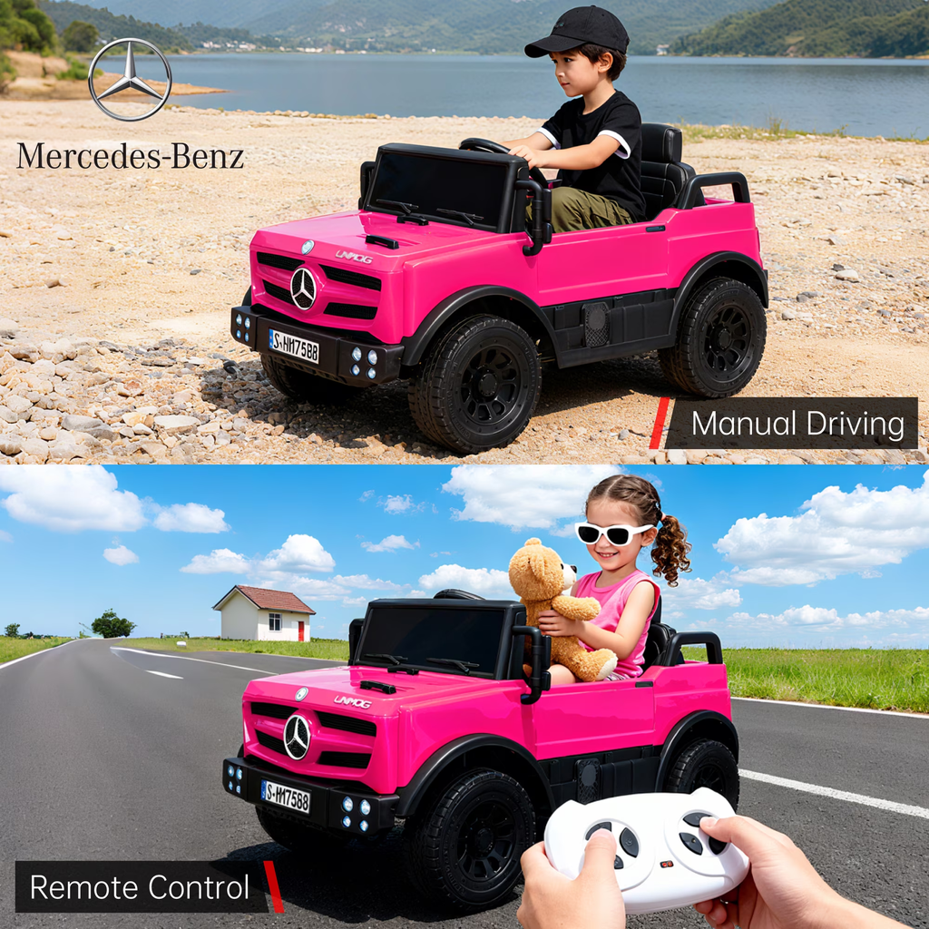BKIRNP 12V Ride on Toys Electric Car, w/Parent Remote Control,Age for 1-4 Boys,Girls,Kids,Pink
