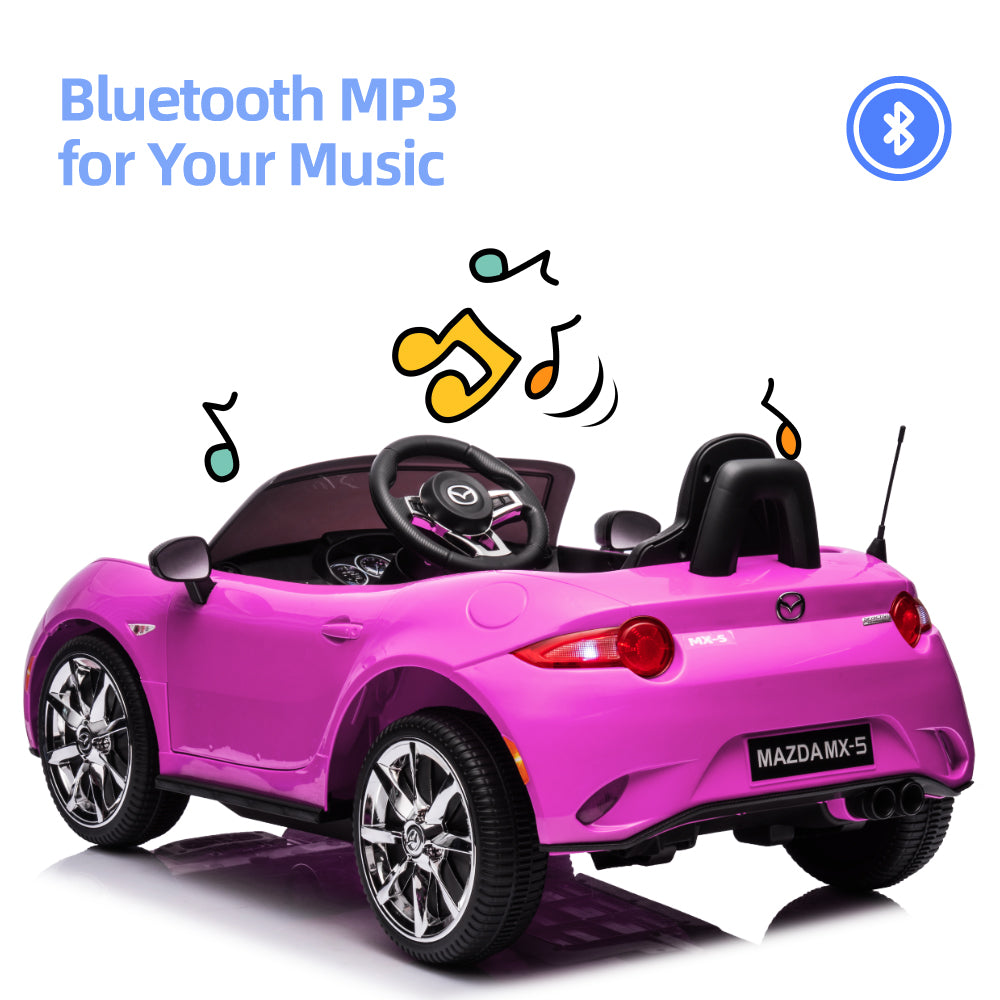 Mazda MX-5 Licenced Ride on Car w/Remote Control & Bluetooth Music (12V)