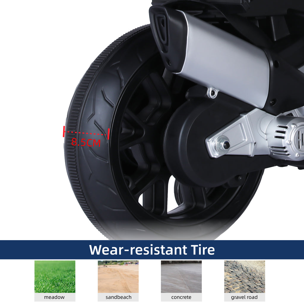 Kids Electric Motorcycle with Long Battery Life, Aprilia Licensed Motorcycle with EVA & Training Wheels, Large Seat 3-5 Years (12V)